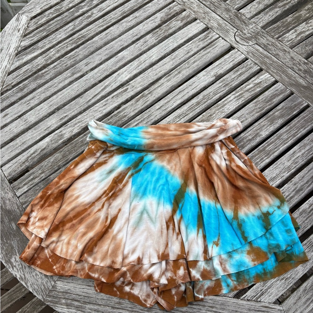 Lucky Brand Blue and White Mini Skater Skirt